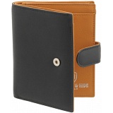 Tumble & Hide Black & Tan Medium Leather Tab Purse