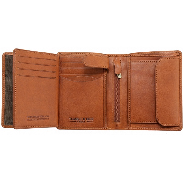 Tumble & Hide Vertical Two Fold Mens Leather Wallet