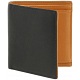 Tumble & Hide Black & Tan Two Fold Vertical Leather Wallet with Coin Pocket