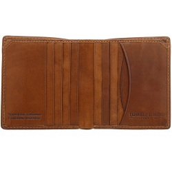 Tumble & Hide Vertical Two Fold Mens Leather Card Wallet