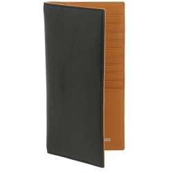 Tumble & Hide Black & Tan Tall Leather Card Wallet