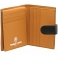 Tumble & Hide Black & Tan Leather Credit Card Holder with Tab