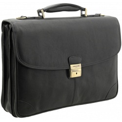 Tumble & Hide Adrano Triple Gusset Leather Briefcase
