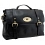 Yoshi Beatrice Large Flapover Business Satchel / Briefcase Bag Black
