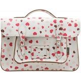 Yoshi Belforte Heart Print Satchel / Large Leather Work Bag