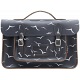 Yoshi Belforte Bird Print Satchel / Large Leather Work Bag