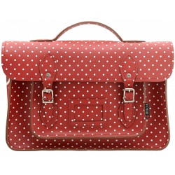 Yoshi Belforte Red Polka Satchel / Large Leather Work Bag