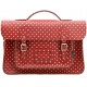 Yoshi Belforte Red Polka Satchel / Large Leather Work Bag