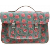 Yoshi Belforte Rose Print Satchel / Large Leather Work Bag