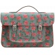 Yoshi Belforte Rose Print Satchel / Large Leather Work Bag