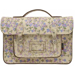 Yoshi Belforte Satchel / Large Leather Work Bag (Cream Floral)
