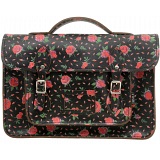 Yoshi Belforte Satchel / Large Leather Work Bag (Black Roses)