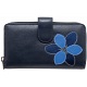 Yoshi Bellerose Flower Applique Leather Zip Round Purse