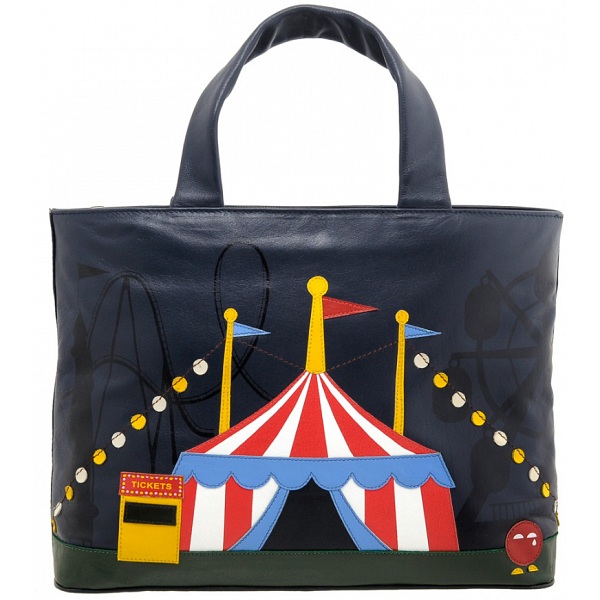 Yoshi Hampton Limited Edition Circus Big Top Leather Handbag / Grab Bag