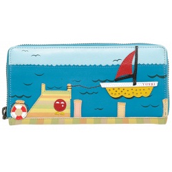 Yoshi Limited Edition Boat Applique Leather Purse with Coin Pocket