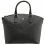Yoshi Calloway Cross-Grain Leather Zip Top Grab Bag Black