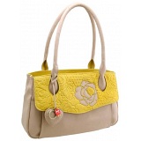 Yoshi Covey Leather Embossed Flower Shoulder Bag / Handbag
