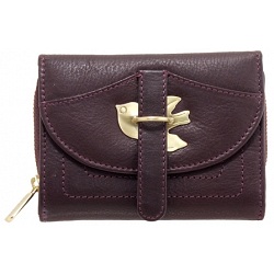 Yoshi Denton Leather Zip Top Bird Purse