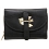 Yoshi Denton Leather Zip Top Bird Purse Black