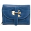 Yoshi Denton Leather Zip Top Bird Purse Denim