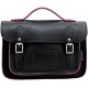 Yoshi Dewhurst Black / Purple Leather Satchel / Small Work Bag