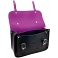 Yoshi Dewhurst Black / Purple Leather Satchel / Small Work Bag