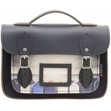 Yoshi Dewhurst Beach Hut Print Satchel / Small Leather Work Bag