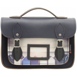 Yoshi Dewhurst Beach Hut Print Satchel / Small Leather Work Bag