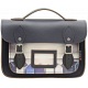 Yoshi Dewhurst Beach Hut Print Satchel / Small Leather Work Bag