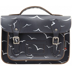 Yoshi Dewhurst Birds Print Satchel / Small Leather Work Bag