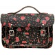 Yoshi Dewhurst Satchel / Small Leather Work Bag (Black Roses)