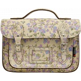 Yoshi Dewhurst Satchel / Small Leather Work Bag (Cream Floral)