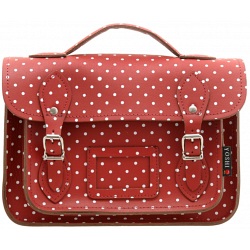 Yoshi Dewhurst Red Polka Satchel / Small Leather Work Bag
