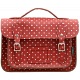 Yoshi Dewhurst Red Polka Satchel / Small Leather Work Bag