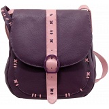 Yoshi Eliza Leather Across Body Bag / Handbag (Plum)