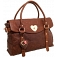 Yoshi Farley Heart Lock Leather Tote Bag / Shoulder Bag (Brown)