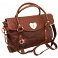 Yoshi Farley Heart Lock Leather Tote Bag / Shoulder Bag (Brown)
