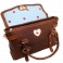 Yoshi Farley Heart Lock Leather Tote Bag / Shoulder Bag (Brown)