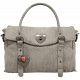 Yoshi Farley Heart Lock Leather Tote Bag / Shoulder Bag (Grey Python)