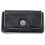 Yoshi Florence Leather Flapover Purse with Woven Button Detail Black / Grey
