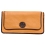 Yoshi Florence Leather Flapover Purse with Woven Button Detail Caramel / Brown