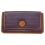 Yoshi Florence Leather Flapover Purse with Woven Button Detail Plum / Tan