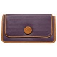 Yoshi Florence Leather Flapover Purse with Woven Button Detail