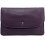 Yoshi Hampstead Flap Over Leather Clutch Bag / Evening Bag Plum