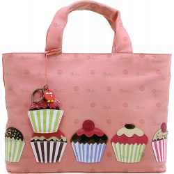 Yoshi Hampton Cupcake Applique Leather Grab Bag / Handbag