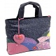Yoshi Hampton Umbrella Rain Scene Leather Picture Grab Bag / Handbag