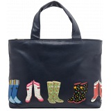 Yoshi Hampton Wellies Applique Leather Handbag / Grab Bag