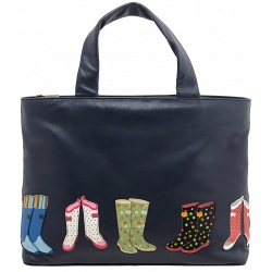 Yoshi Hampton Wellies Applique Leather Handbag / Grab Bag