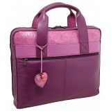 Yoshi Harrington Rose Print Leather Business Laptop Bag