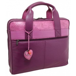 Yoshi Harrington Rose Print Leather Business Laptop Bag